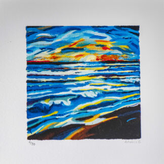 Le tableau. "Coucher de soleil Tan salé"