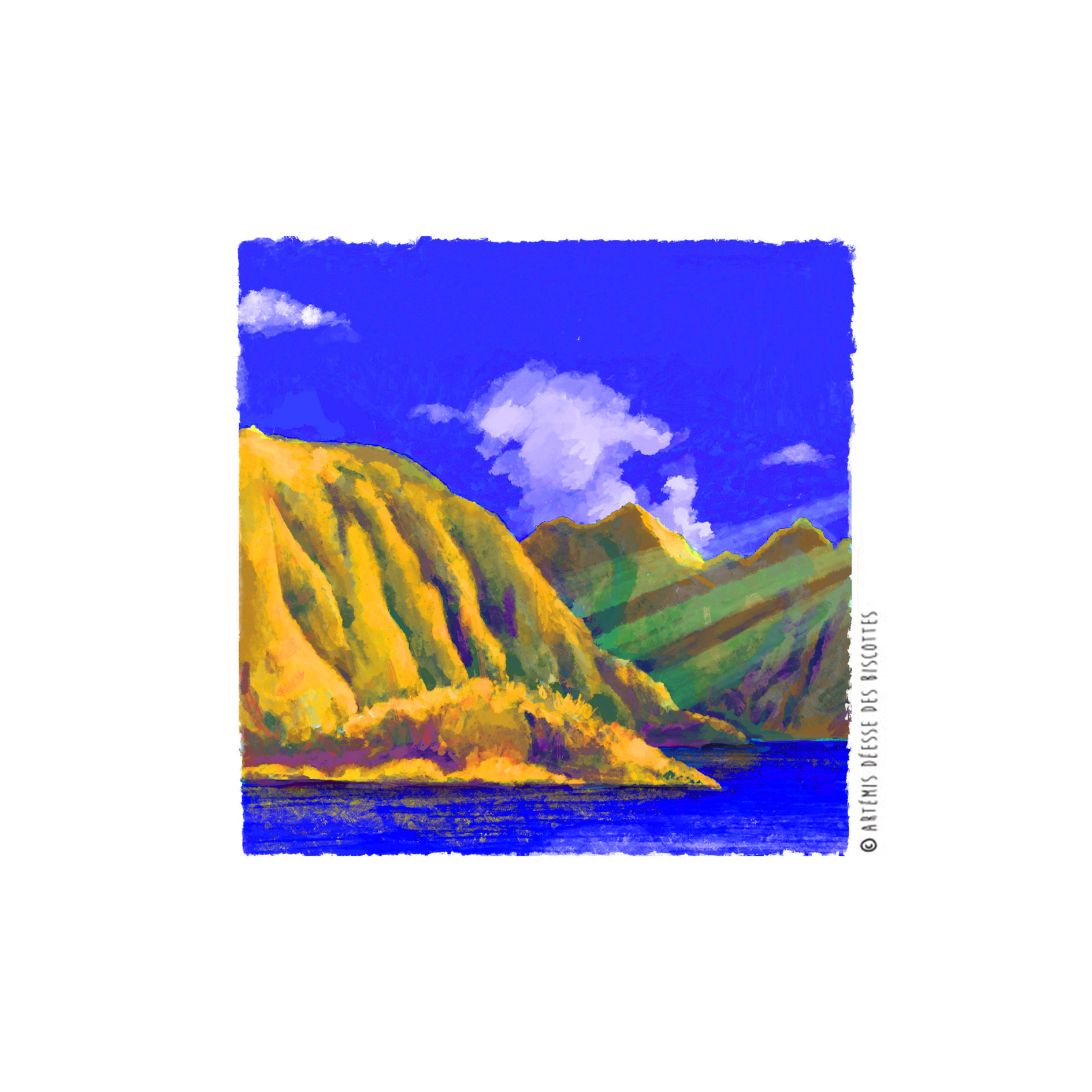 Le tableau. "Grand Etang lé violet"