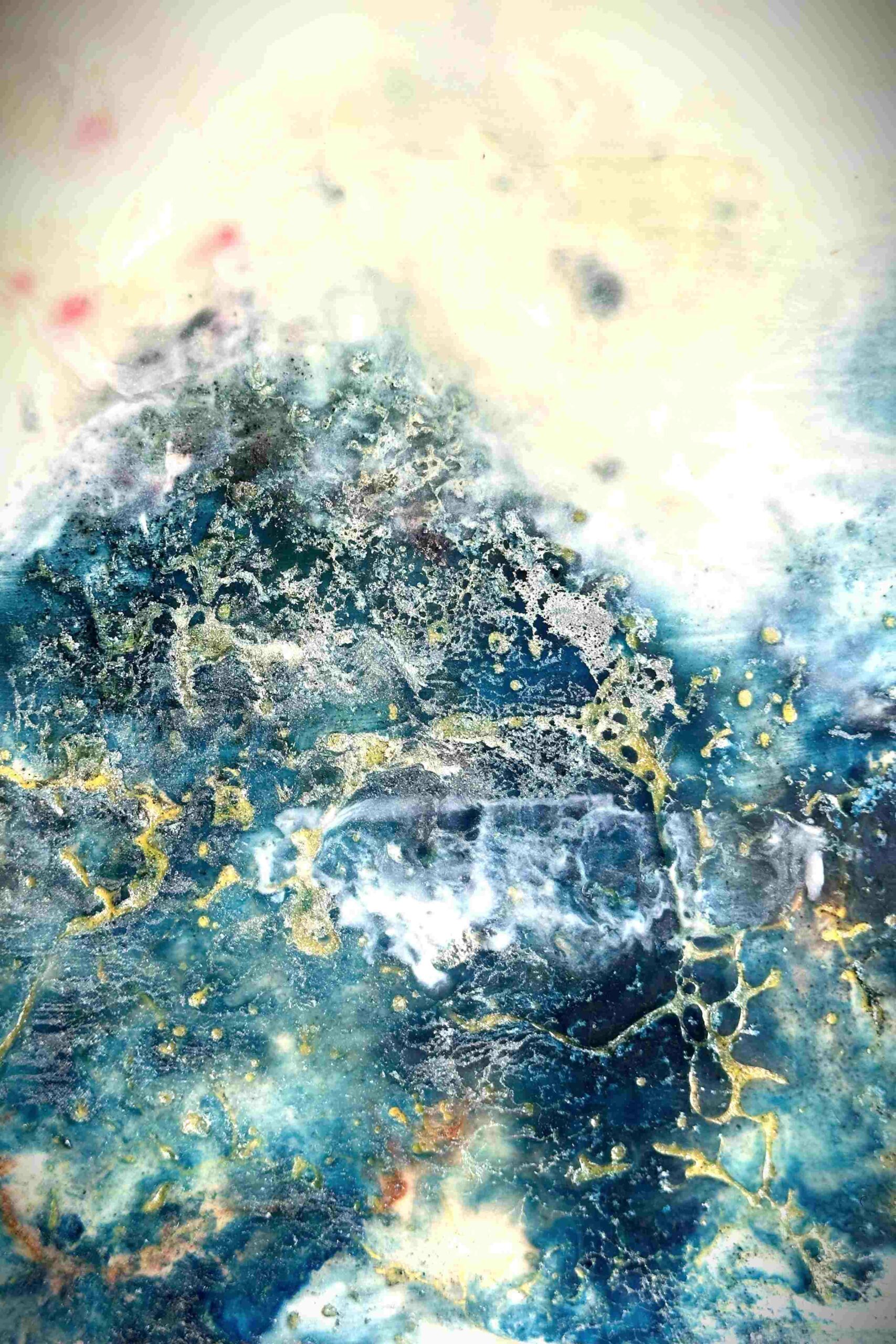 L'encaustique sur bois. "Méduse bleue" – Image 4