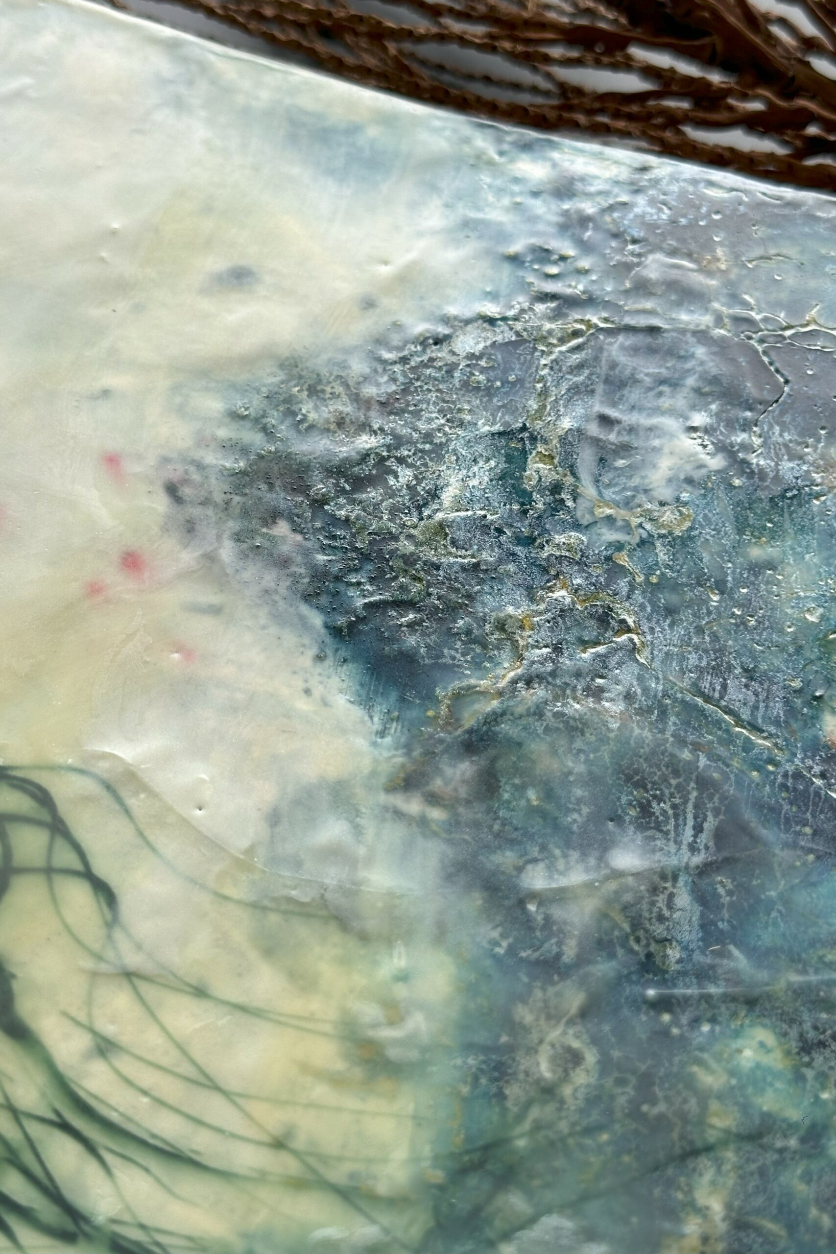 L'encaustique sur bois. "Méduse bleue" – Image 6