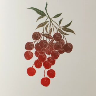 La linogravure. L'estampe "Les letchis"